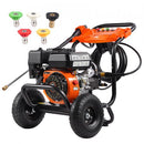 VEVOR Nettoyeur haute pression à essence, 3500 PSI, laveuse haute pression à gaz, 10 L/min, avec pompe en aluminium, pistolet pulvérisateur, rallonge et 5 buses pour voitures, maisons, allées, patios - image 2