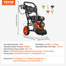 VEVOR Nettoyeur haute pression à essence, 3950 PSI, laveuse haute pression à gaz, 10 L/min, avec pompe en cuivre, pistolet pulvérisateur, rallonge et 5 buses pour voitures, clôtures, maisons, vertical - image 8