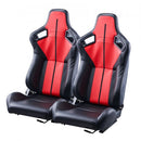 VEVOR Siège de course, lot de 2, cockpit de course réglable avec inclinaison grand angle et mousse haute résilience, cuir PVC souple et curseur Q235B, pour voitures de course et karts, noir+rouge - image 2