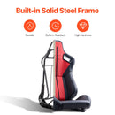 VEVOR Siège de course, lot de 2, cockpit de course réglable avec inclinaison grand angle et mousse haute résilience, cuir PVC souple et curseur Q235B, pour voitures de course et karts, noir+rouge - image 8