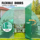 VEVOR Serre Tunnel Jardin, 835x290x225 cm, Tente Abri Plantes avec Cadre en Acier Galvanisé, Couverture en PE Verte, Porte à Glissière Enroulable, 16 Fenêtres, pour Extérieur Cultiver Légumes Fleurs - image 6