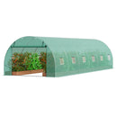 VEVOR Serre Tunnel Jardin, 890x295x198 cm, Tente Abri Plantes avec Cadre en Acier Galvanisé, Couverture en PE Verte, Porte à Glissière Enroulable, 12 Fenêtres, pour Extérieur Cultiver Légumes Fleurs