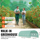 VEVOR Serre Tunnel Jardin, 890x295x198 cm, Tente Abri Plantes avec Cadre en Acier Galvanisé, Couverture en PE Verte, Porte à Glissière Enroulable, 12 Fenêtres, pour Extérieur Cultiver Légumes Fleurs - image 6