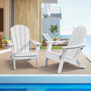 VEVOR Chaise Adirondack en Plastique, Lot de 2, Fauteuil de Jardin Pliant Portable, Charge 181,4 kg, avec Porte-Gobelet, Accoudoir Relaxant, pour Toutes Saisons, Extérieur, Patio, Arrière-Cour, Blanc