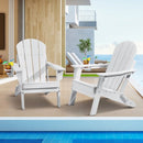 VEVOR Chaise Adirondack en Plastique, Lot de 2, Fauteuil de Jardin Pliant Portable, Charge 181,4 kg, avec Porte-Gobelet, Accoudoir Relaxant, pour Toutes Saisons, Extérieur, Patio, Arrière-Cour, Blanc - image 2