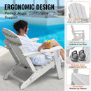 VEVOR Chaise Adirondack en Plastique, Lot de 2, Fauteuil de Jardin Pliant Portable, Charge 181,4 kg, avec Porte-Gobelet, Accoudoir Relaxant, pour Toutes Saisons, Extérieur, Patio, Arrière-Cour, Blanc - image 5