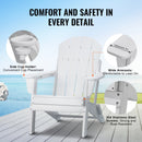 VEVOR Chaise Adirondack en Plastique, Lot de 2, Fauteuil de Jardin Pliant Portable, Charge 181,4 kg, avec Porte-Gobelet, Accoudoir Relaxant, pour Toutes Saisons, Extérieur, Patio, Arrière-Cour, Blanc - image 6