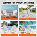 VEVOR Chaise Adirondack en Plastique, Lot de 2, Fauteuil de Jardin Pliant Portable, Charge 181,4 kg, avec Porte-Gobelet, Accoudoir Relaxant, pour Toutes Saisons, Extérieur, Patio, Arrière-Cour, Blanc - image 7