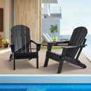 VEVOR Chaise Adirondack en Plastique, Lot de 2, Fauteuil de Jardin Pliant Portable, Charge 181,4 kg, avec Porte-Gobelet, Accoudoir Relaxant, pour Toutes Saisons, Extérieur, Patio, Arrière-Cour, Noir - image 2