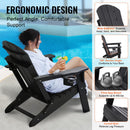 VEVOR Chaise Adirondack en Plastique, Lot de 2, Fauteuil de Jardin Pliant Portable, Charge 181,4 kg, avec Porte-Gobelet, Accoudoir Relaxant, pour Toutes Saisons, Extérieur, Patio, Arrière-Cour, Noir - image 5
