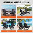 VEVOR Chaise Adirondack en Plastique, Lot de 2, Fauteuil de Jardin Pliant Portable, Charge 181,4 kg, avec Porte-Gobelet, Accoudoir Relaxant, pour Toutes Saisons, Extérieur, Patio, Arrière-Cour, Noir - image 7