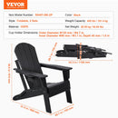VEVOR Chaise Adirondack en Plastique, Lot de 2, Fauteuil de Jardin Pliant Portable, Charge 181,4 kg, avec Porte-Gobelet, Accoudoir Relaxant, pour Toutes Saisons, Extérieur, Patio, Arrière-Cour, Noir - image 8