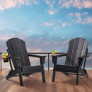 VEVOR Chaise Adirondack en Plastique, Lot de 2, Fauteuil de Jardin Pliant Portable, Charge 181,4 kg, avec Porte-Gobelet, Accoudoir Relaxant, pour Toutes Saisons, Extérieur, Patio, Arrière-Cour, Noir - image 9