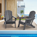 VEVOR Chaise Adirondack en Plastique, Lot de 2, Fauteuil de Jardin Pliant Portable, Charge 181,4 kg, avec Porte-Gobelet, Accoudoir Relaxant, pour Toutes Saisons, Extérieur, Patio, Arrière-Cour, Gris