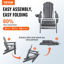 VEVOR Chaise Adirondack en Plastique, Lot de 2, Fauteuil de Jardin Pliant Portable, Charge 181,4 kg, avec Porte-Gobelet, Accoudoir Relaxant, pour Toutes Saisons, Extérieur, Patio, Arrière-Cour, Gris - image 3