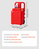 VEVOR Bidon d'Essence Diesel sur Roues, 121 L, Réservoir de Carburant, avec Pompe Transfert Carburant Électrique 12 V CC 9,5 L/min, Tuyau de Distribution 1,2 m, Buse Capteur Arrêt Automatique, Rouge - image 8
