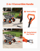 VEVOR Chariot de Jardin Basculant Max. 544 kg Chariot à Benne Basculante PP pour Transport de Bois Plantes Terre, Ridelles Amovibles, Poignée 2-en-1 Tractable, 4 Roues Increvables, Basculement à 90° - image 6
