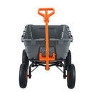 VEVOR Chariot à benne basculante, capacité de charge 680 kg​, chariot de jardin en polyéthylène robuste avec cadre en acier, poignée convertible 2 en 1, roues 330 mm, brouette utilitaire pour pelouse - image 10