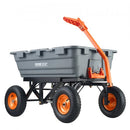 VEVOR Chariot à benne basculante, capacité de charge 680 kg​, chariot de jardin en polyéthylène robuste avec cadre en acier, poignée convertible 2 en 1, roues 330 mm, brouette utilitaire pour pelouse - image 2