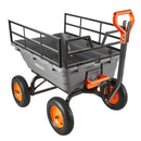 VEVOR Chariot de Jardin Basculant 680 kg Chariot à Benne Basculante Polypropylène pour Transport Plante Terre Récolte, avec Ridelle Amovible, Basculement 90°, Poignée 2 en 1, Essieu Directionnel 270° - image 10