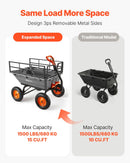 VEVOR Chariot de Jardin Basculant 680 kg Chariot à Benne Basculante Polypropylène pour Transport Plante Terre Récolte, avec Ridelle Amovible, Basculement 90°, Poignée 2 en 1, Essieu Directionnel 270° - image 3