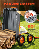 VEVOR Chariot de Jardin Basculant 680 kg Chariot à Benne Basculante en Polypropylène pour Transport de Plantes Terre Récoltes, avec Basculement Rapide 90°, Poignée 2 en 1, Essieu Directionnel 270° - image 5