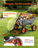 VEVOR Chariot de Jardin Basculant 680 kg Chariot à Benne Basculante en Polypropylène pour Transport de Plantes Terre Récoltes, avec Basculement Rapide 90°, Poignée 2 en 1, Essieu Directionnel 270° - image 7