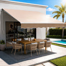 VEVOR Store Banne Manuel 4x2,4 m Auvent Rétractable Terrasse Extérieur 40°-90° Réglable Résistant au Vent/UV/Eau Auvent Pare-soleil Polyester avec Manivelle pour Patio, Arrière-cour, Jardin, Balcon