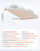 VEVOR Store Banne Manuel 4x2,4 m Auvent Rétractable Terrasse Extérieur 40°-90° Réglable Résistant au Vent/UV/Eau Auvent Pare-soleil Polyester avec Manivelle pour Patio, Arrière-cour, Jardin, Balcon - image 8