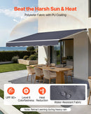 VEVOR Store Banne Manuel 400x300 cm Auvent Rétractable pour Terrasse et Balcon, Extérieur, Devantures de Cafés, de Restaurants, de Boutiques, avec Manivelle, Angle d'Inclinaison 45°-85°, Gris Foncé - image 4