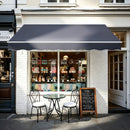 VEVOR Store Banne Manuel 400x300 cm Auvent Rétractable pour Terrasse et Balcon, Extérieur, Devantures de Cafés, de Restaurants, de Boutiques, avec Manivelle, Angle d'Inclinaison 45°-85°, Gris Foncé - image 9