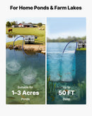 VEVOR Aérateur de Bassin 590 W Système d'Aération Lac de 1,2 hectare Pompe à Air Étang Extérieure pour Circulation Oxygène en Eau Profonde, avec Compresseur Air, 2 Diffuseurs, 2 Tuyaux Lestés 30,5 m - image 6