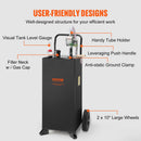 VEVOR Chariot à essence 30 gallons réservoir de stockage de carburant avec roues, pompe de transfert manuelle, conteneur d'essence carburant diesel pour voitures, tondeuses à gazon, VTT, bateaux, noir - image 5