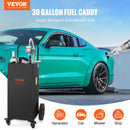 VEVOR Chariot de carburant 30 gallons réservoir de stockage d'essence 4 roues, pompe de transfert manuelle, conteneur de carburant essence diesel pour voitures, tondeuses à gazon, VTT, bateaux, noir - image 3