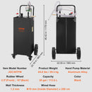 VEVOR Chariot de carburant 30 gallons réservoir de stockage d'essence 4 roues, pompe de transfert manuelle, conteneur de carburant essence diesel pour voitures, tondeuses à gazon, VTT, bateaux, noir - image 8