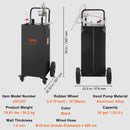 VEVOR Chariot de carburant, 35 gallons, réservoir de stockage d'essence 4 roues, pompe de transfert manuelle réservoir de carburant essence diesel pour voitures, tondeuses à gazon, VTT, bateaux, noir - image 8