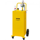 VEVOR Chariot de carburant, 35 gallons, réservoir de stockage d'essence 4 roues, pompe de transfert manuelle réservoir de carburant essence diesel pour voitures, tondeuses à gazon, VTT, bateaux, jaune - image 2