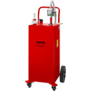 VEVOR Chariot de carburant, 132,5 L, réservoir de stockage d'essence 4 roues, pompe de transfert manuelle réservoir de carburant essence diesel pour voitures, tondeuses à gazon, VTT, bateaux, rouge
