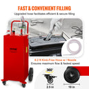 VEVOR Chariot de carburant, 132,5 L, réservoir de stockage d'essence 4 roues, pompe de transfert manuelle réservoir de carburant essence diesel pour voitures, tondeuses à gazon, VTT, bateaux, rouge - image 7