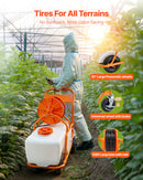 VEVOR Pulvérisateur de pelouse sur roue, pression réglable 0 à 90 PSI, pulvérisateur avec réservoir 60 L, avec 8 buses, 2 baguettes, couvercle à large ouverture pour jardin, désherbage, pulvérisation - image 6