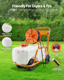 VEVOR Pulvérisateur de pelouse sur roue, pression réglable 0 à 90 PSI, pulvérisateur avec réservoir 60 L, avec 8 buses, 2 baguettes, couvercle à large ouverture pour jardin, désherbage, pulvérisation - image 7