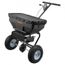 VEVOR Épandeur Engrais Capacité 59 kg Épandeur à Semence Largeur d'Épandage 0-3,66 m Semoir à Pousser pour Graines, Sel de Déneigement, Semer Jardinage, Pelouse, Gazon, avec Roues Pneumatiques 33 cm - image 2