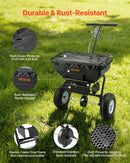 VEVOR Épandeur Engrais Capacité 59 kg Épandeur à Semence Largeur d'Épandage 0-3,66 m Semoir à Pousser pour Graines, Sel de Déneigement, Semer Jardinage, Pelouse, Gazon, avec Roues Pneumatiques 33 cm - image 6