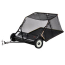 VEVOR Balayeuse à gazon à tracter, 400 L, grand balai ramasseur de feuilles et d'herbe robuste, 106,6 cm, conception de corde de déversement, hauteur de balayage réglable pour ramasser débris, herbe - image 12