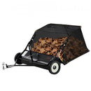 VEVOR Balayeuse à gazon à tracter, 400 L, grand balai ramasseur de feuilles et d'herbe robuste, 106,6 cm, conception de corde de déversement, hauteur de balayage réglable pour ramasser débris, herbe - image 2