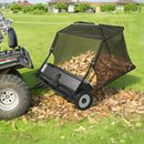 VEVOR Balayeuse à Gazon Tractée, 122 cm, Balai Ramasseur Herbes et Feuilles, Grande Capacité 566 L, avec Corde de Déversement, Hauteur Réglable, pour Balayer Débris Secs Mauvaises Herbes de Jardin - image 9