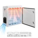 VEVOR Coffret Électrique Étanche Extérieur IP65, Boitier Électrique Mural Acier Laminé à Froid, 60x30x60 cm, avec Thermostat, Ventilateur, Capot de Protection, Porte à Clés, Montage sur Mur ou Poteau