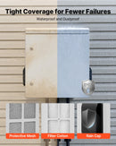 VEVOR Coffret Électrique Étanche Extérieur IP65, Boitier Électrique Mural Acier Laminé à Froid, 60x30x60 cm, avec Thermostat, Ventilateur, Capot de Protection, Porte à Clés, Montage sur Mur ou Poteau - image 6