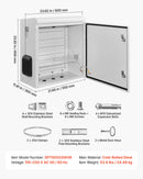 VEVOR Coffret Électrique Étanche Extérieur IP65, Boitier Électrique Mural Acier Laminé à Froid, 60x30x60 cm, avec Thermostat, Ventilateur, Capot de Protection, Porte à Clés, Montage sur Mur ou Poteau - image 8