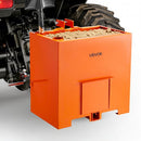 VEVOR Boîte de Ballast pour Tracteur 3 Points Catégorie 1, Charge Max. 363 kg, Boîte de Lest pour Tracteur et Chargeur, en Acier Q235, Volume 0,14 m³, avec Récepteur 55 mm, Porte Coulissante, Orange - image 2